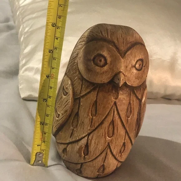 BROWN RESIN OWL FIGURINE - Picture 6 of 7
